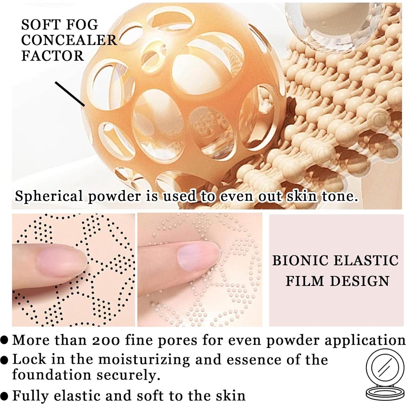 Base de Crema CC Hidratante PBPanYiDi con 3 Esponjas Natural