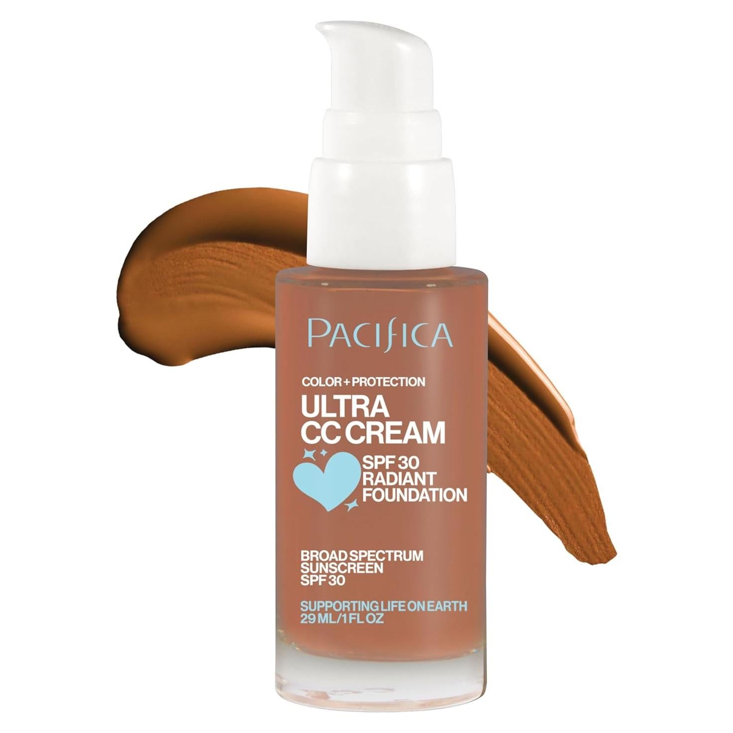 Crema CC Ultra Radiant Foundation Pacifica - Bronceado Cálido, SPF 17, 28.35 g