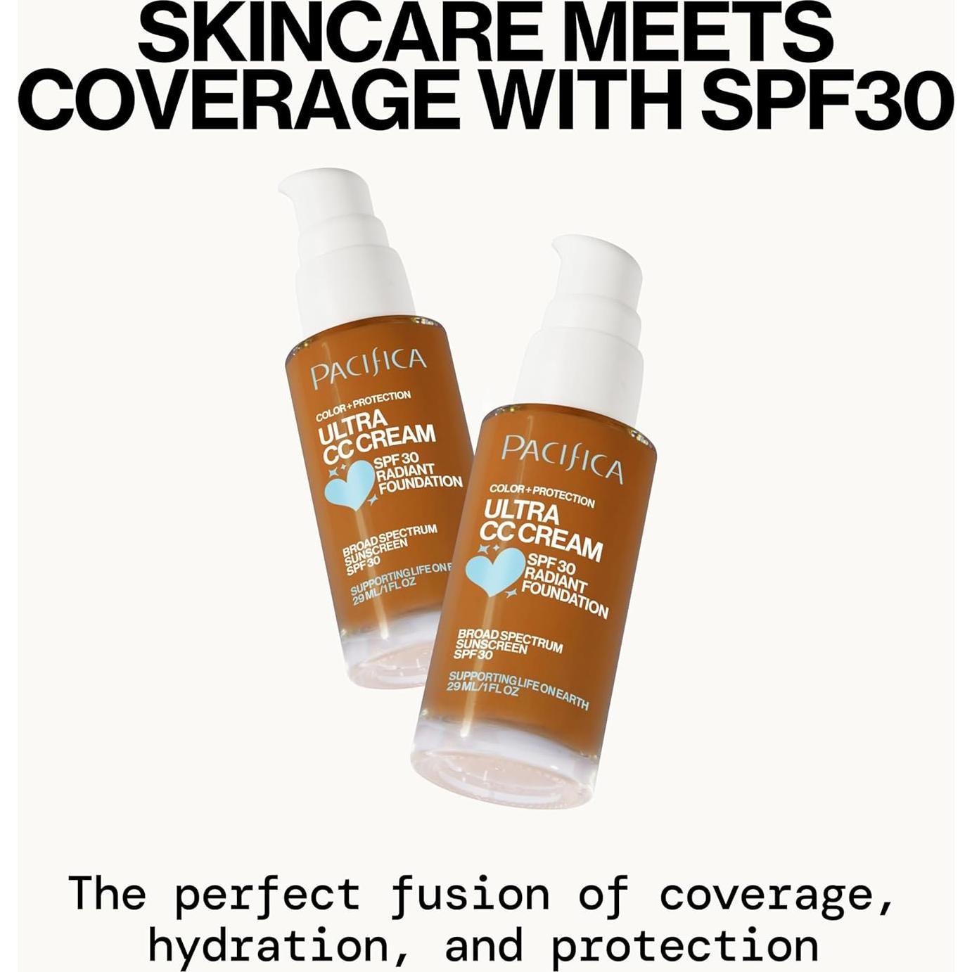 Crema CC Ultra Radiant Foundation Pacifica - Bronceado Cálido, SPF 17, 28.35 g