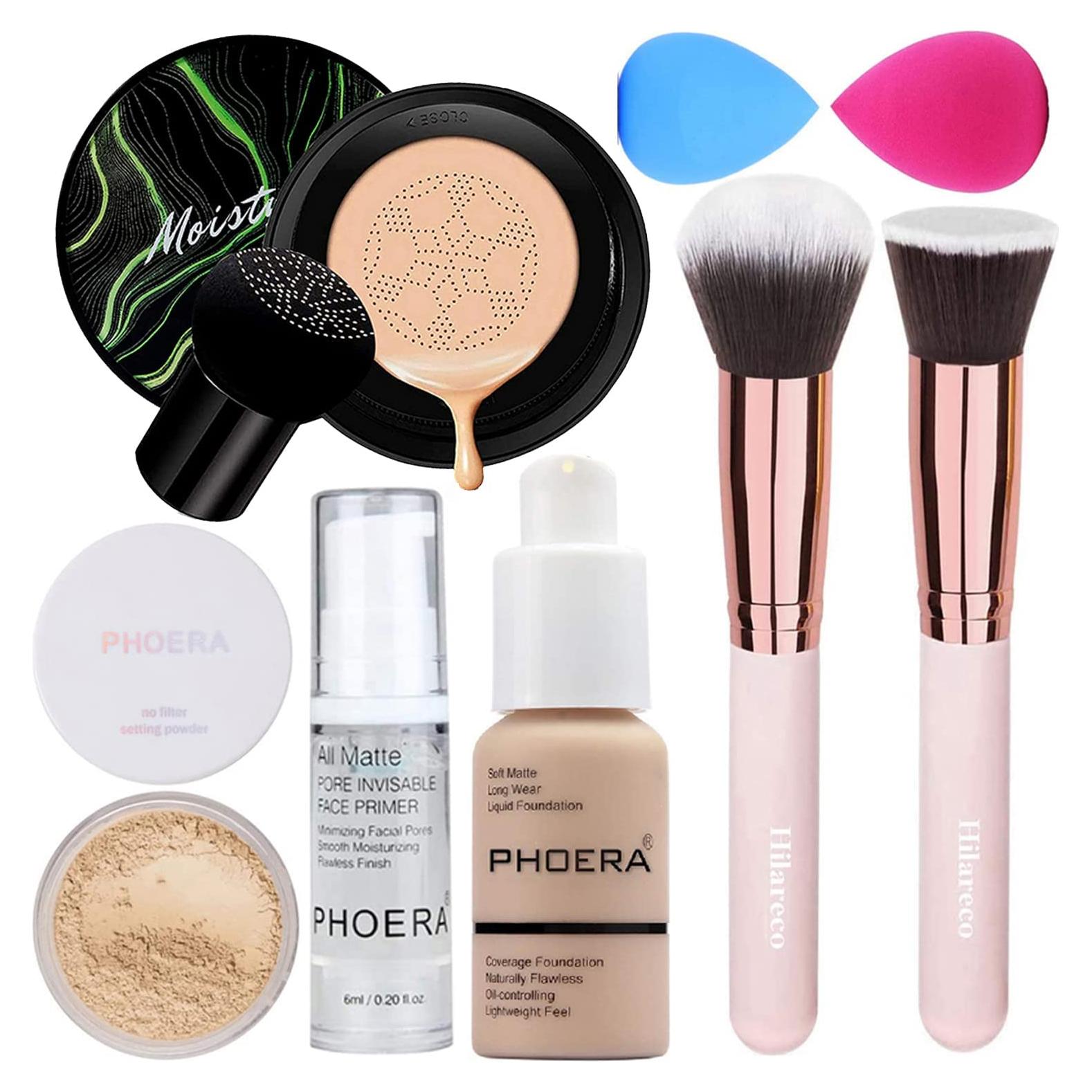 Base PHOERA CC Air Cushion Natural + Primer + Brochas + Esponjas