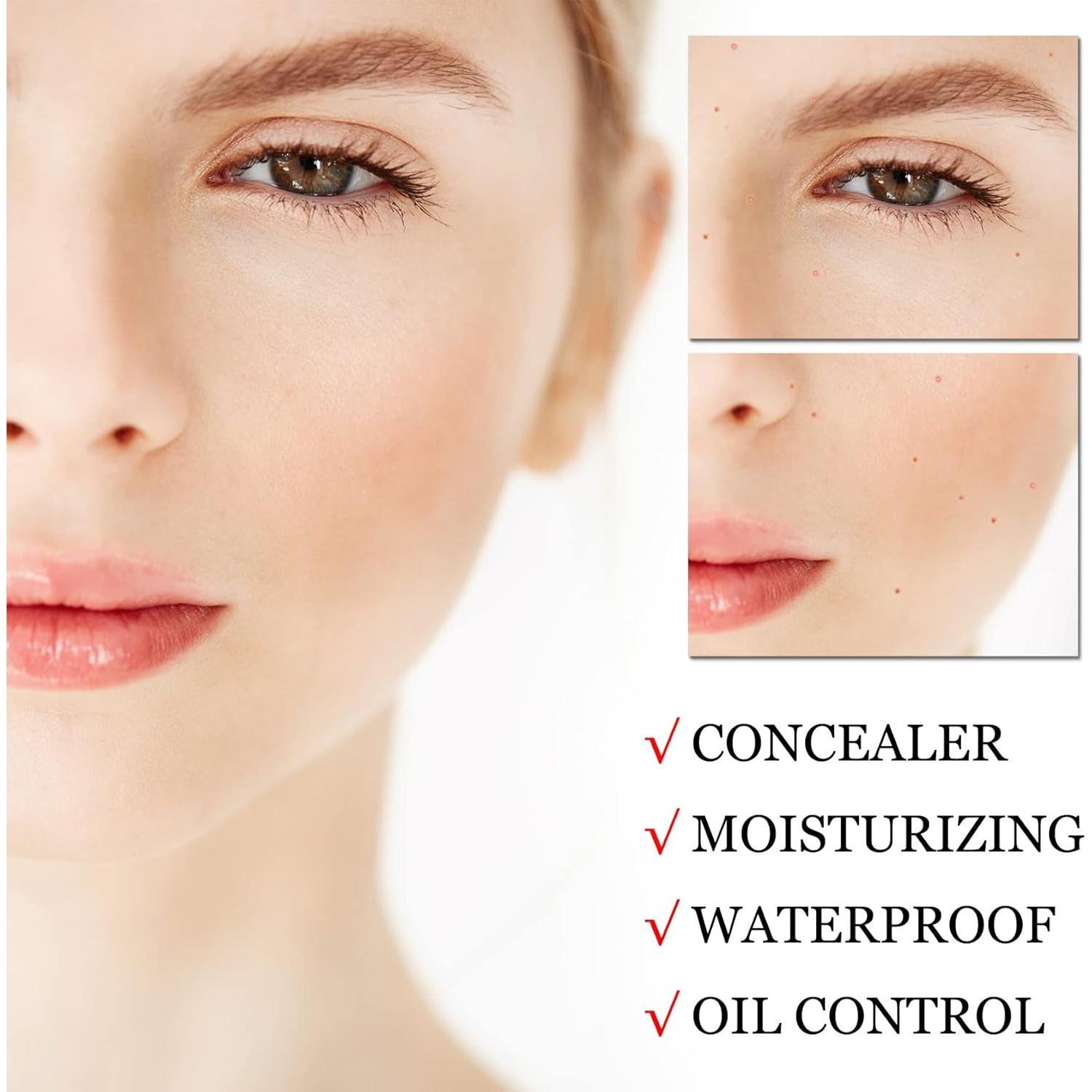 Crema CC Hidratante CAHIUYOA 2PCS Base Maquillaje Natural