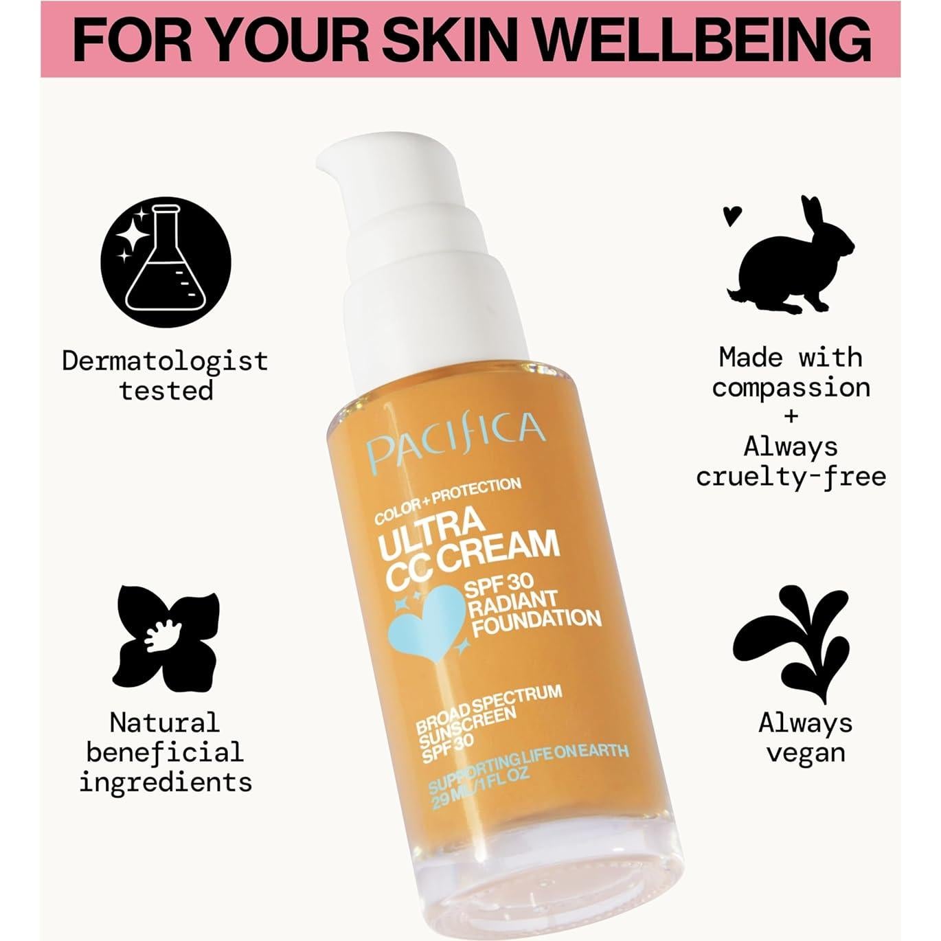 Crema CC Ultra Radiante Pacifica SPF 17 - Cálido/Medio 28.35 g