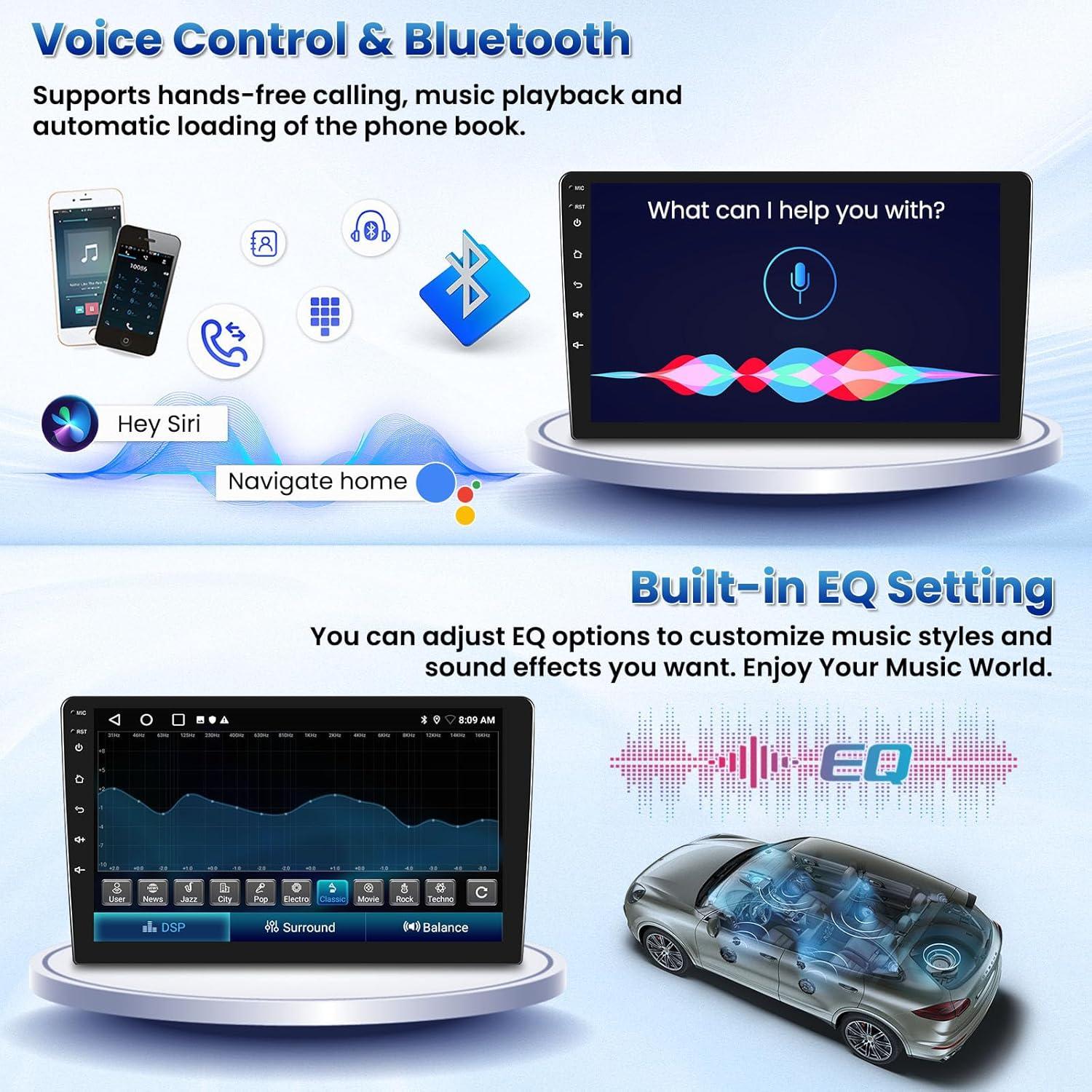 Estéreo Android 9" Fuluku para Toyota Corolla EX 2005-2012