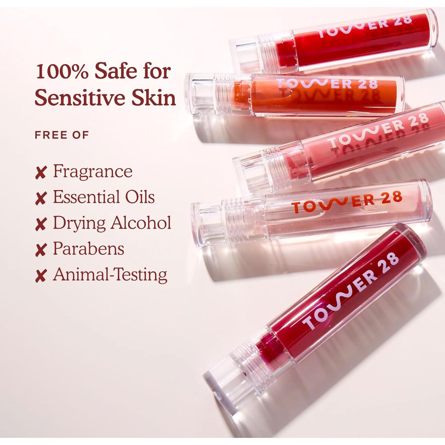 Brillo de Labios Lechoso Tower 28 + Spray Facial SOS 118.3 mL