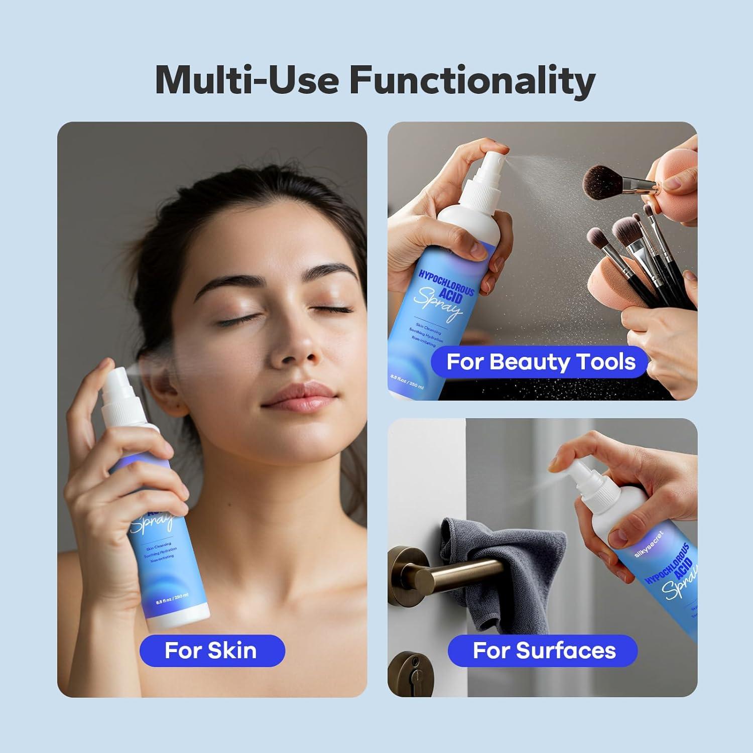 Spray de Ácido Hipocloroso SilkySecret 250 ml - Limpiador Facial Hipoalergénico
