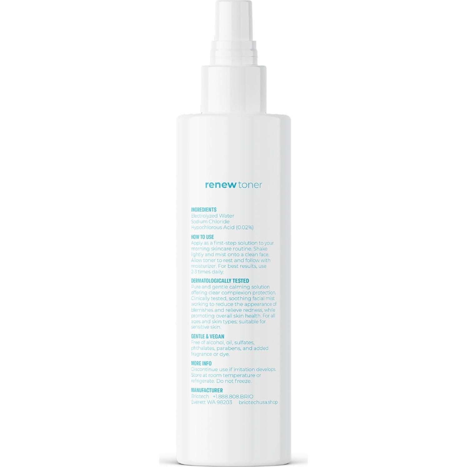 Tónico Facial Briotech Renew 118 ml - Spray de Ácido Hipocloroso