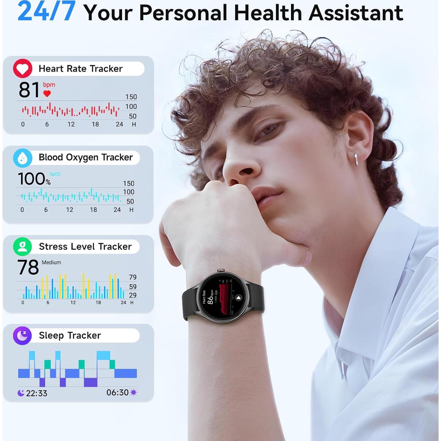 Reloj Inteligente Fitpolo Negro 1.27" Fitness Bluetooth IP68