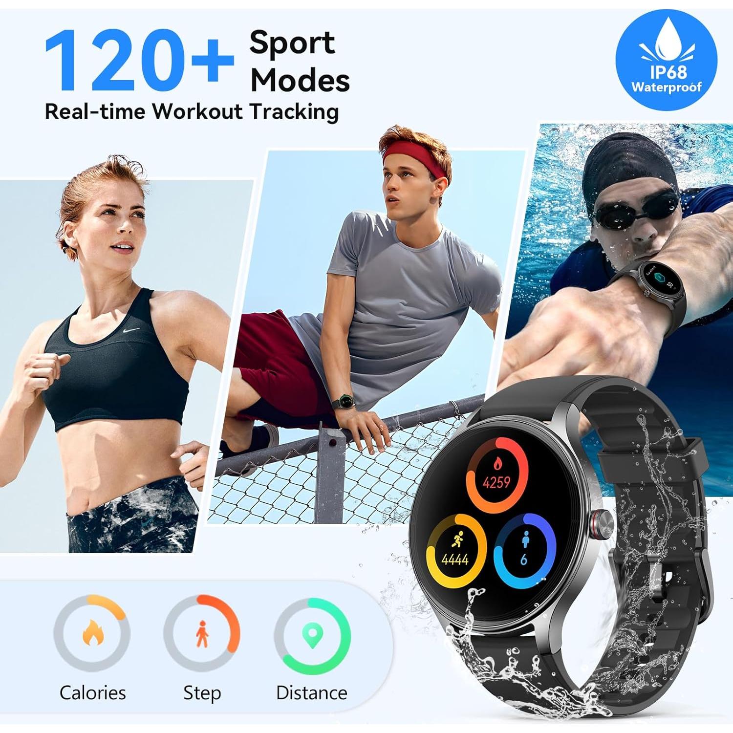 Reloj Inteligente Fitpolo Negro 1.27" Fitness Bluetooth IP68