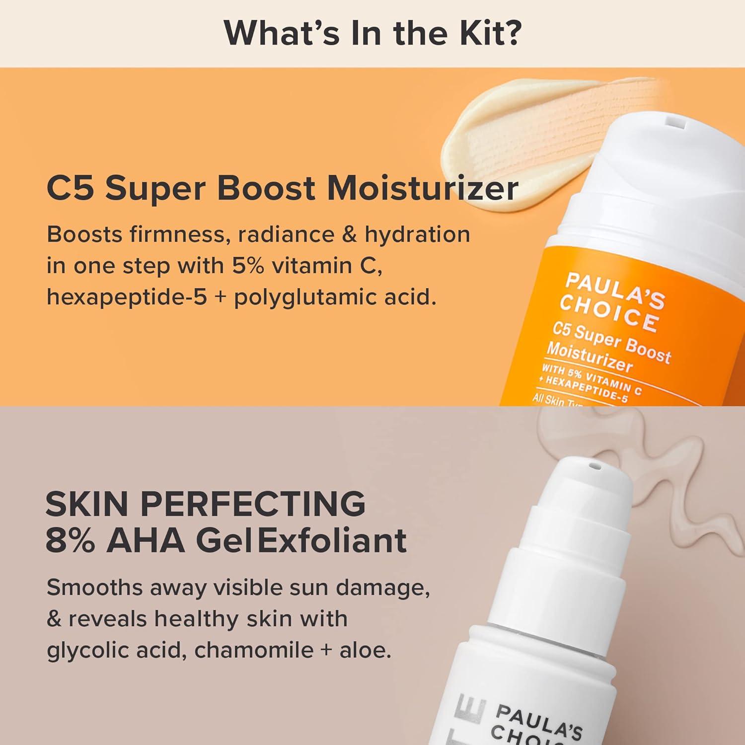 Exfoliante Gel AHA 8% Paula's Choice + Hidratante C5 5% Vitamina C