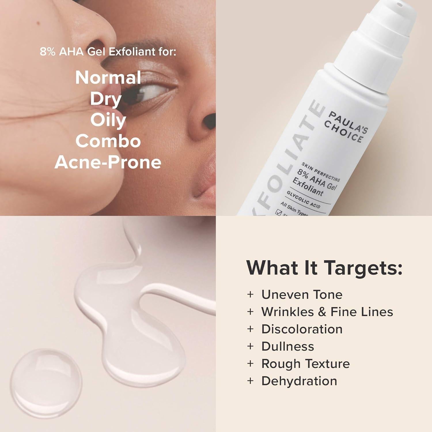 Exfoliante Gel AHA 8% Paula's Choice + Hidratante C5 5% Vitamina C