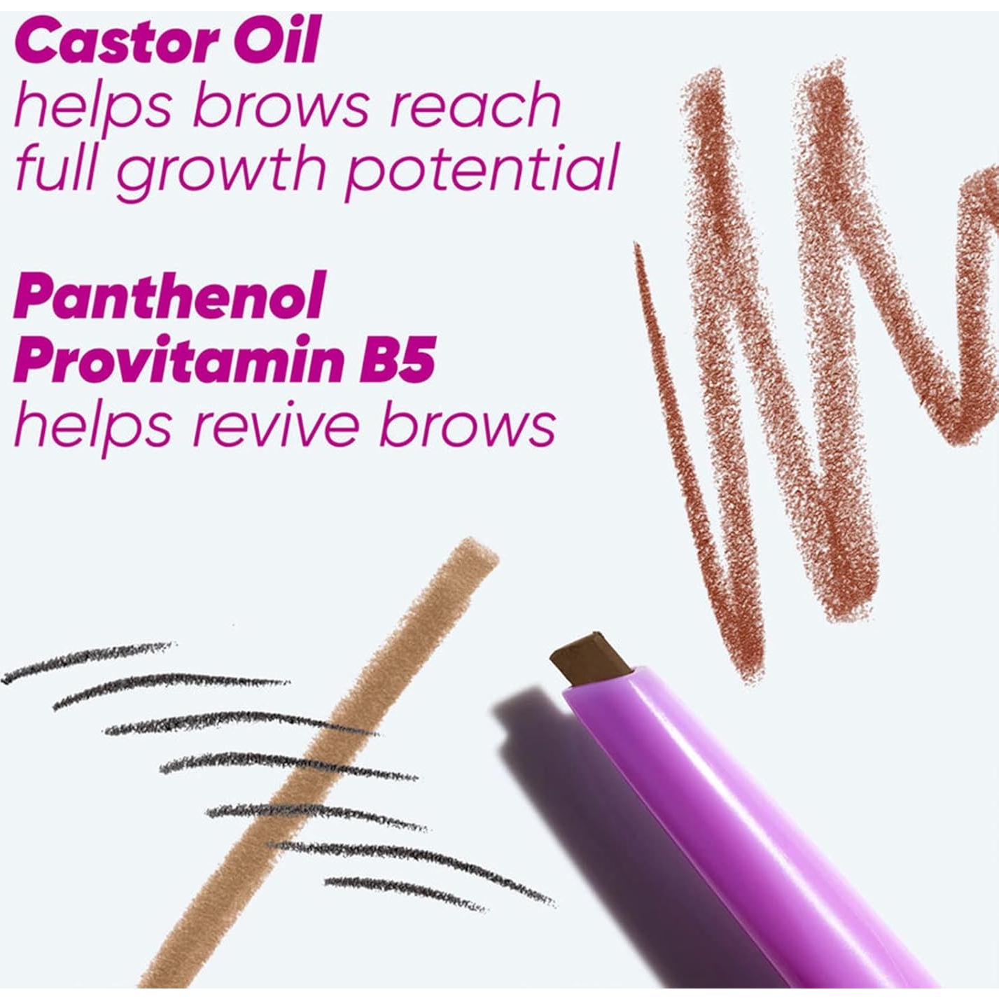 Kosas Brow Pop - Lápiz de Cejas Doble Cara Marrón Oscuro