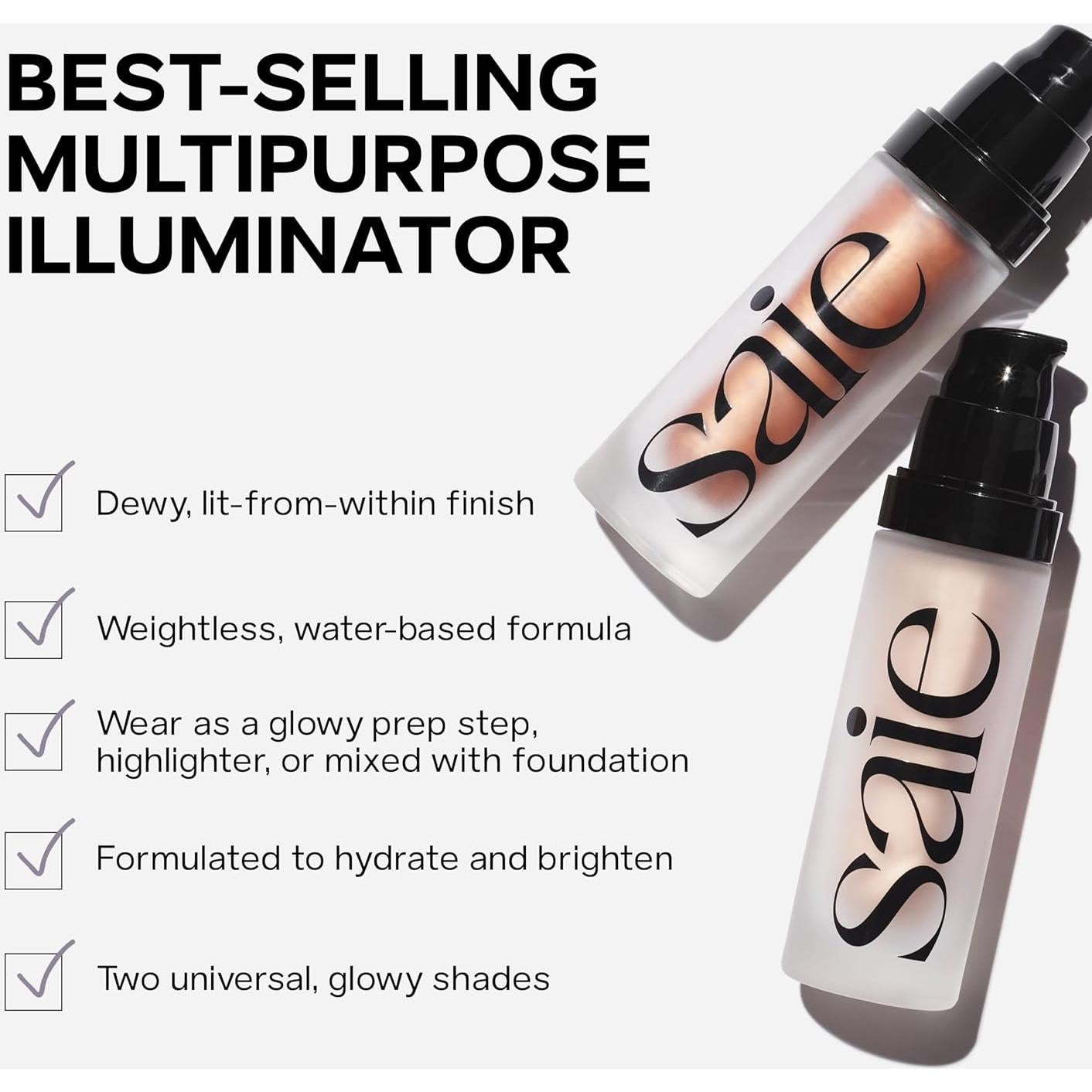 Dúo de Maquillaje Saie: Glowy Super Gel y Dew Blush 14.79ml + 11.83ml