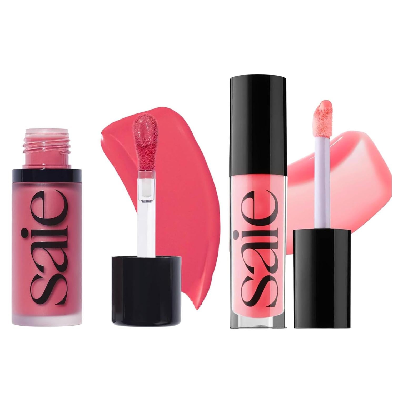 Saie Dewy Glow Duo - Rubor Líquido y Brillo Labial Hidratante