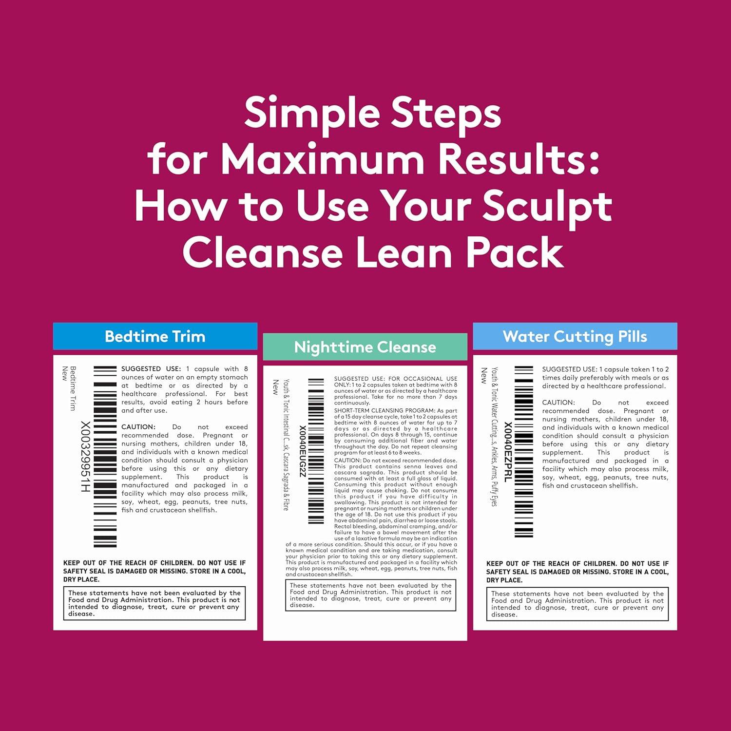 Suplemento de Limpieza Esculpe - 90 Pastillas para Pérdida de Agua