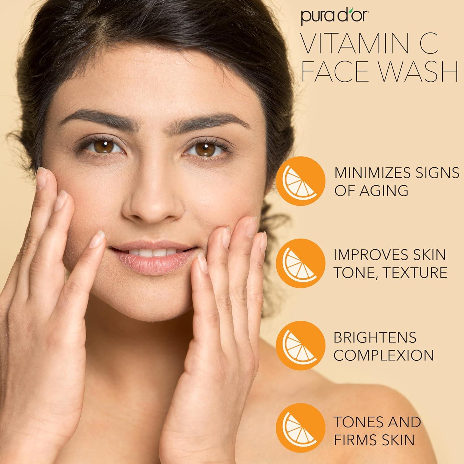 Limpiador Facial Vitamina C PURA D'OR 720ml Hidratante Antioxidante