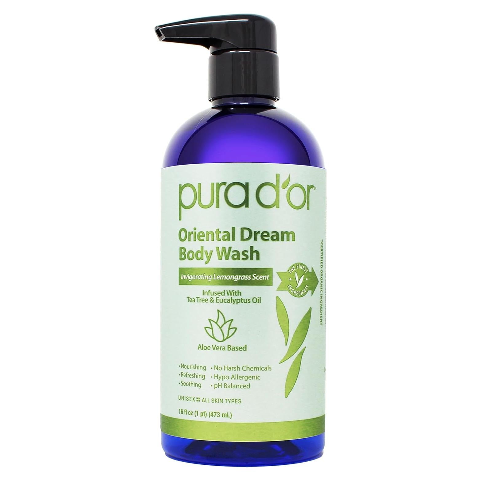 Gel de Ducha PURA D'OR 473 ml Aroma Hierba Limón Aloe Vera