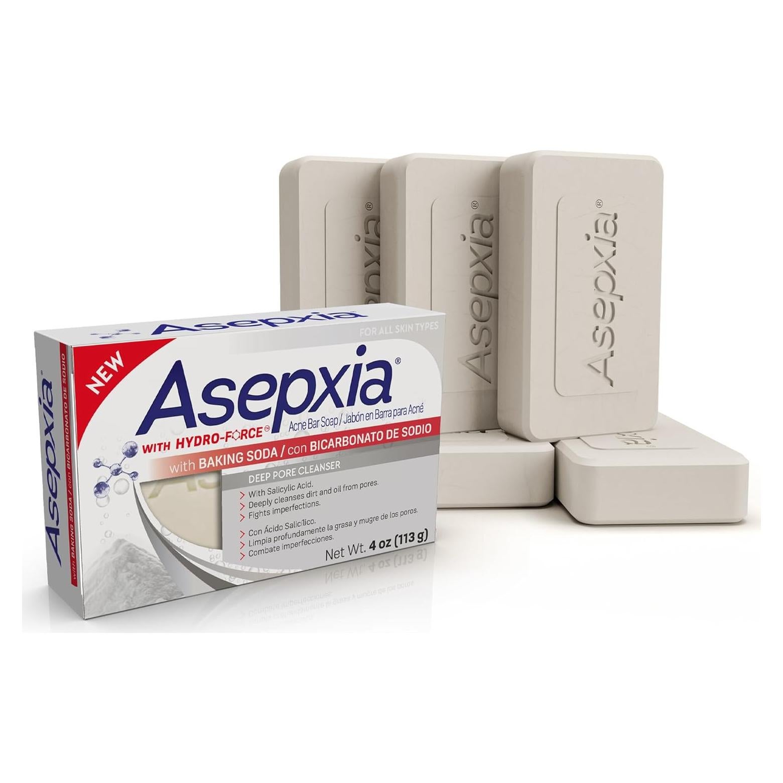 Jabón en Barra Asepxia Tratamiento Acné 113 g 5 Unidades