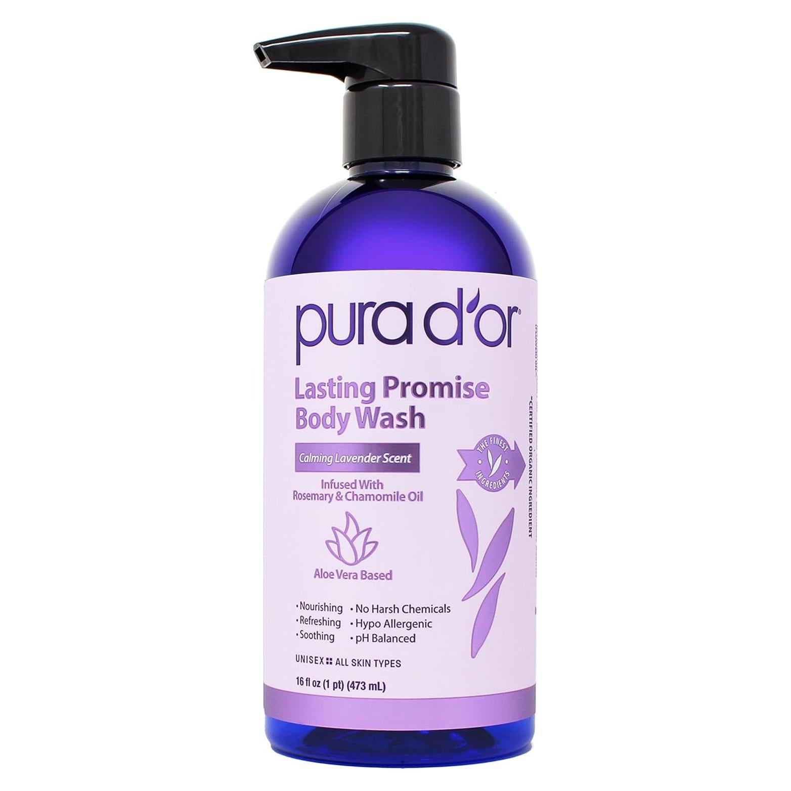 Gel de Ducha PURA D'OR 473 ml Lavanda Aloe Vera Hipoalergénico