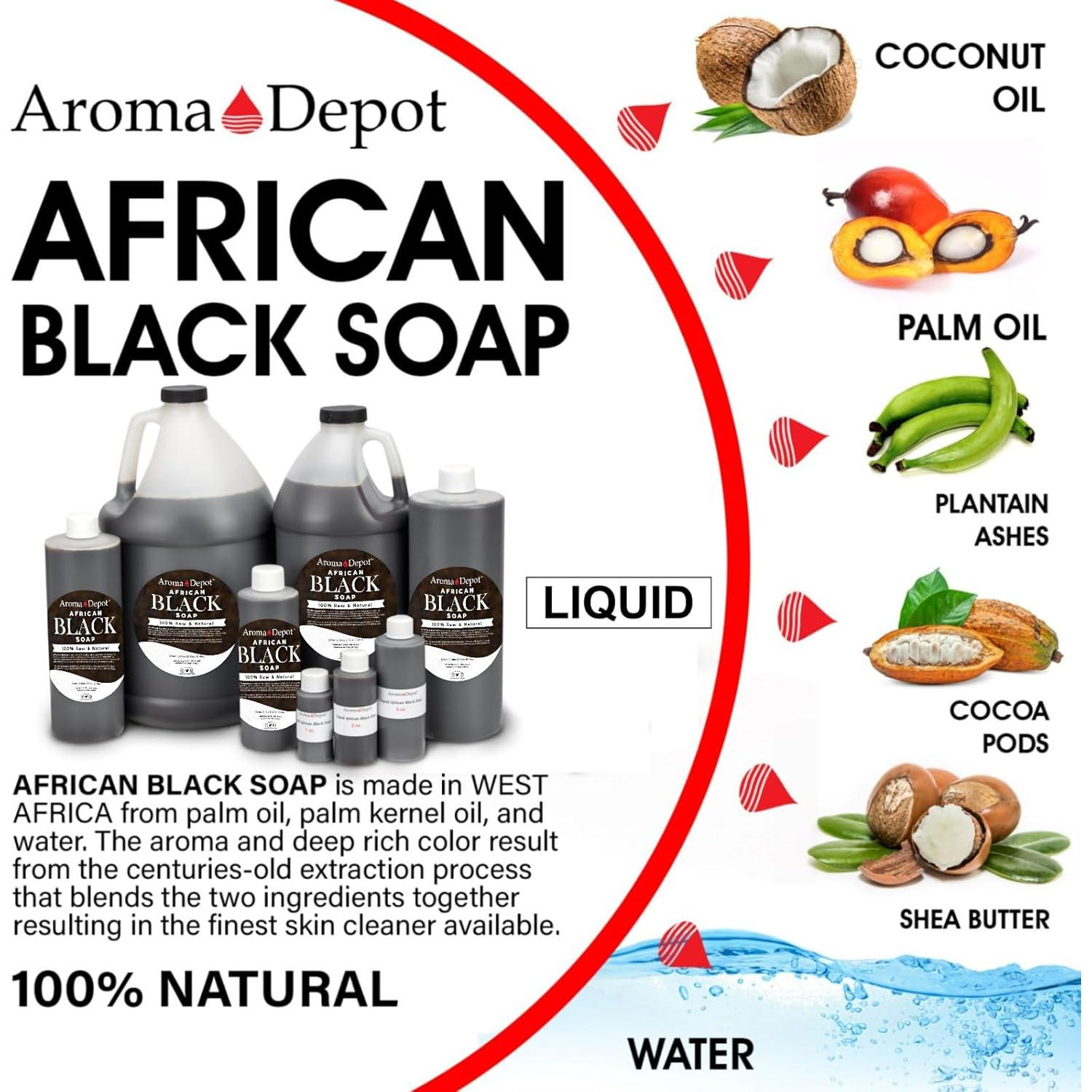 Jabón Negro Líquido Africano Aroma Depot 1.81 kg 100% Natural