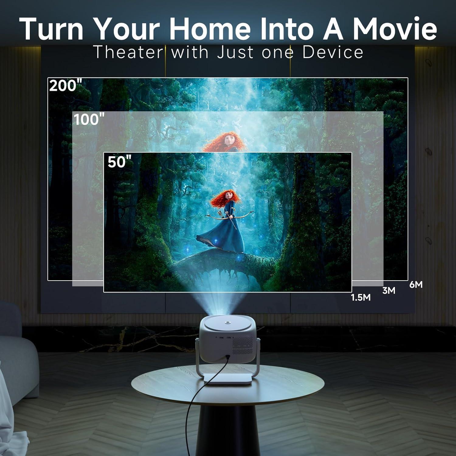 Mini Proyector WiFi 6 Visulapex Pj4k-2023 1080p 15000L