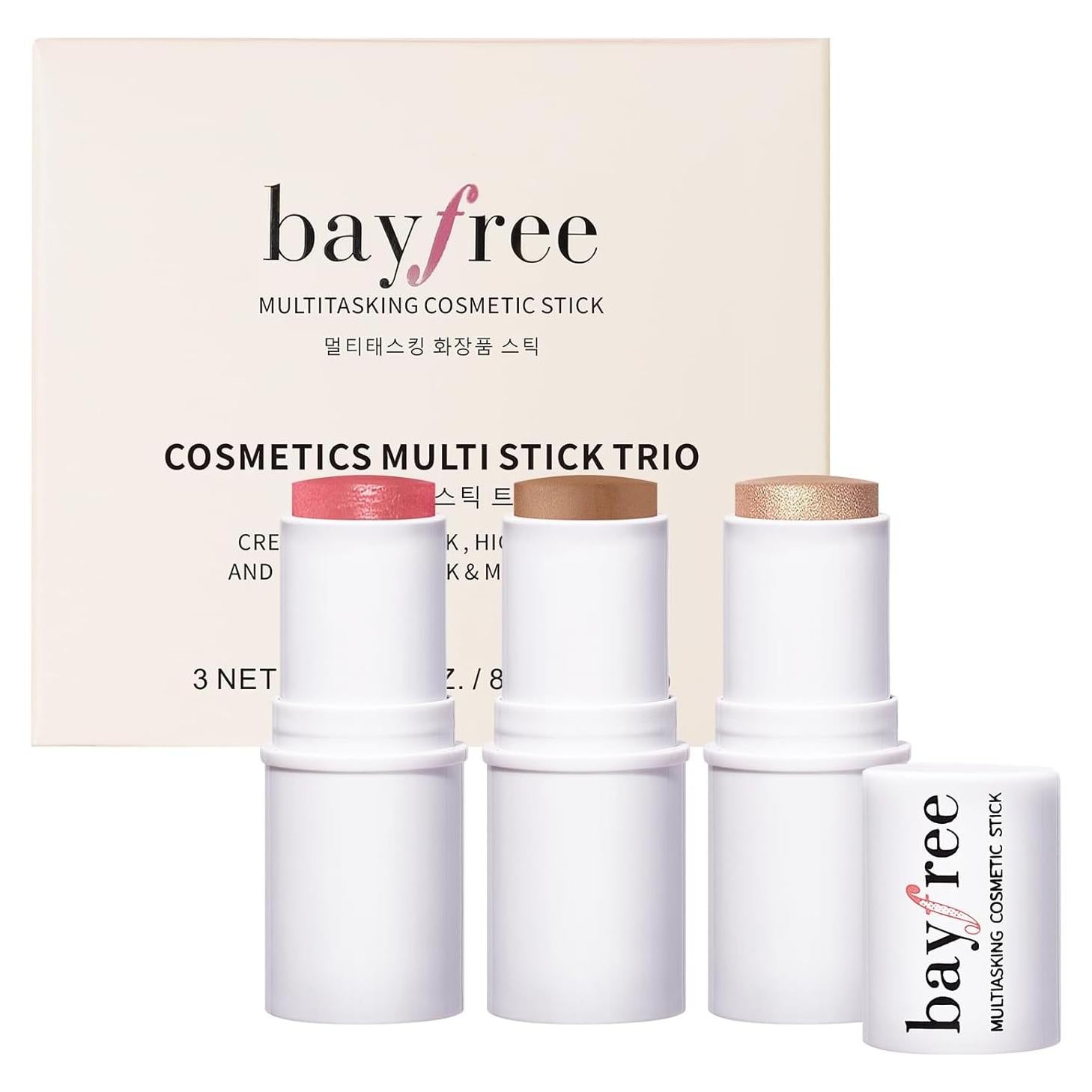 Juego de 3 Barras de Maquillaje Bayfree - Contorno, Rubor e Iluminador