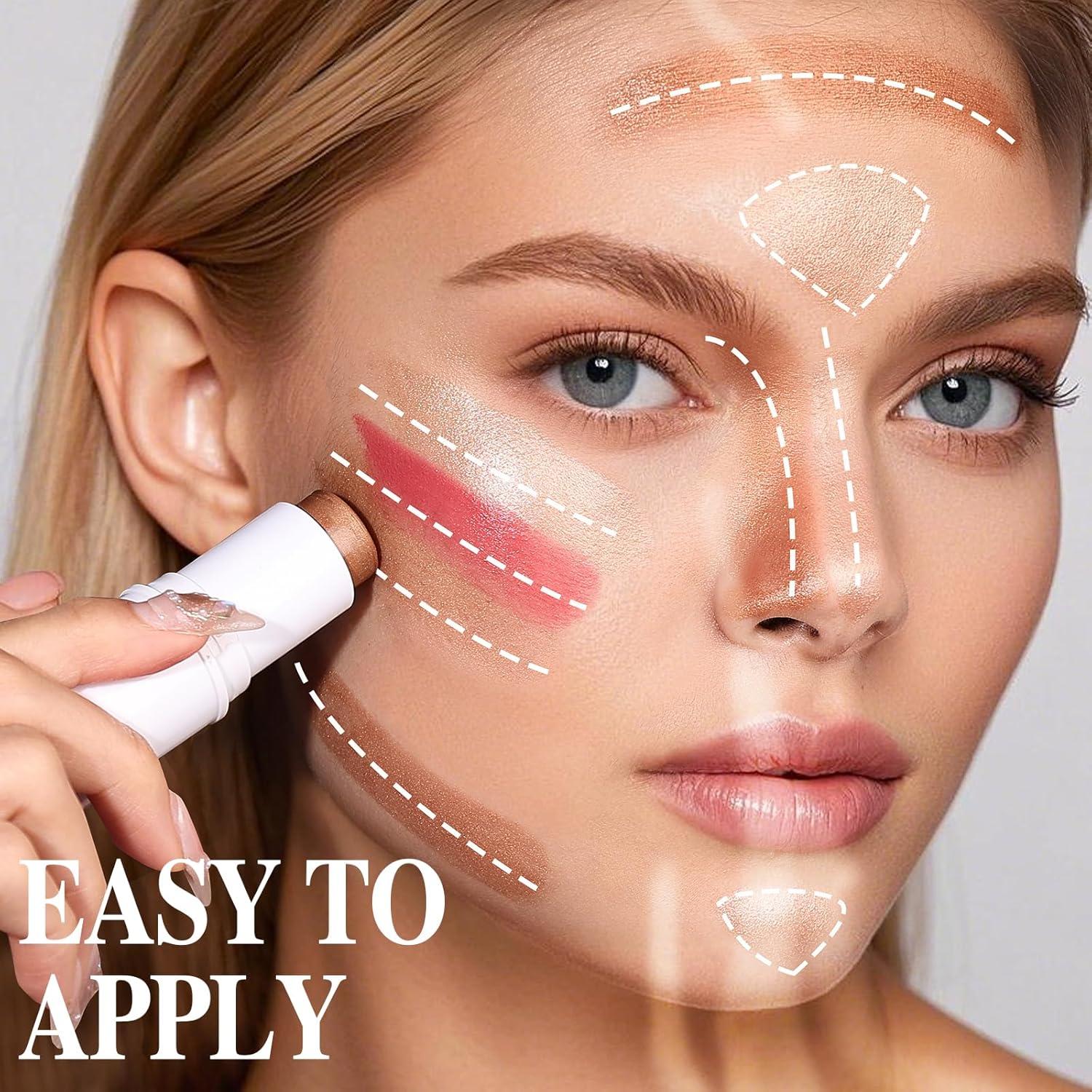 Juego de 3 Barras de Maquillaje Bayfree - Contorno, Rubor e Iluminador