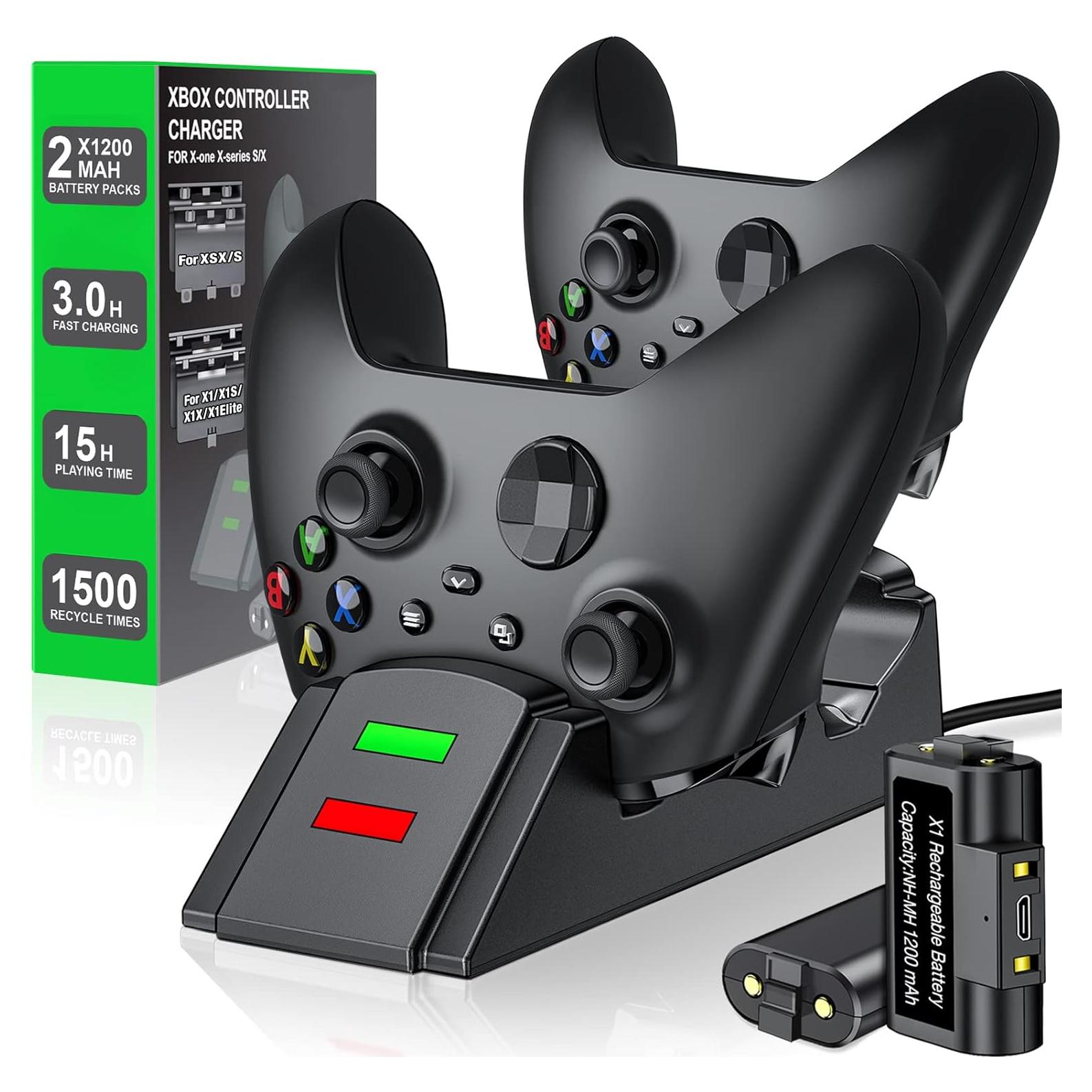 Estación de Carga para Controlador Xbox LIFUFUTEE 2x 1200mAh