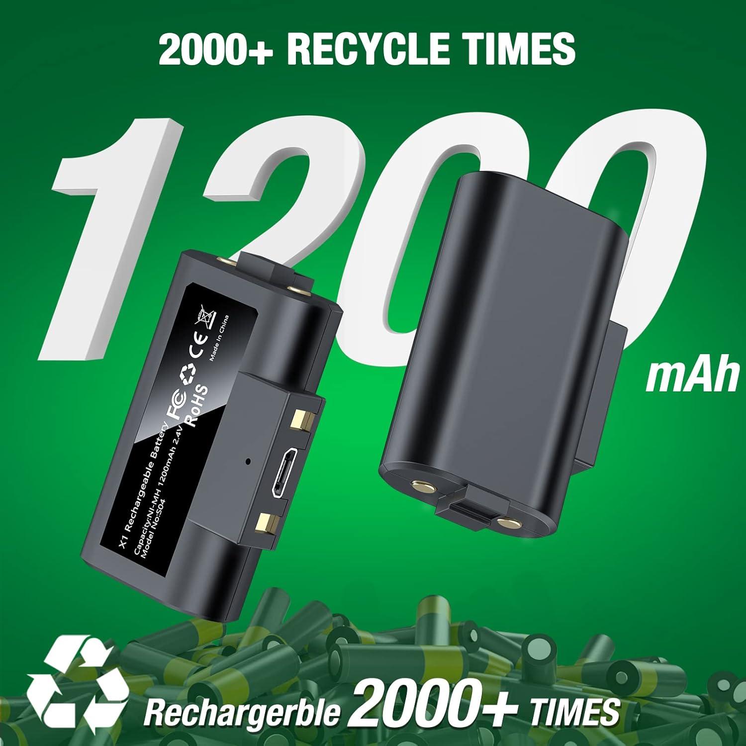 Estación de Carga para Controlador Xbox LIFUFUTEE 2x 1200mAh