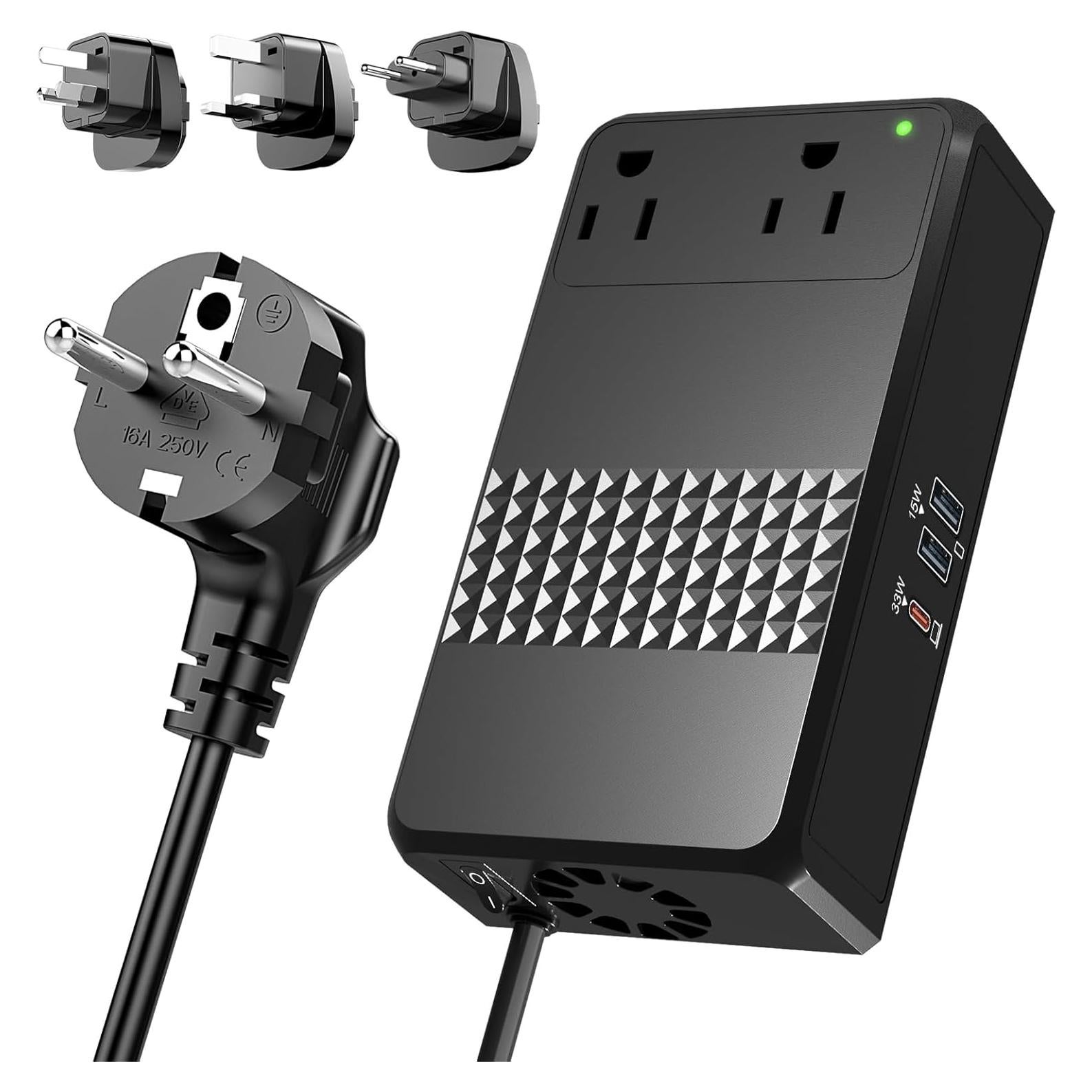 Convertidor de Voltaje 220V a 110V HYTED 600W USB Carga Rápida