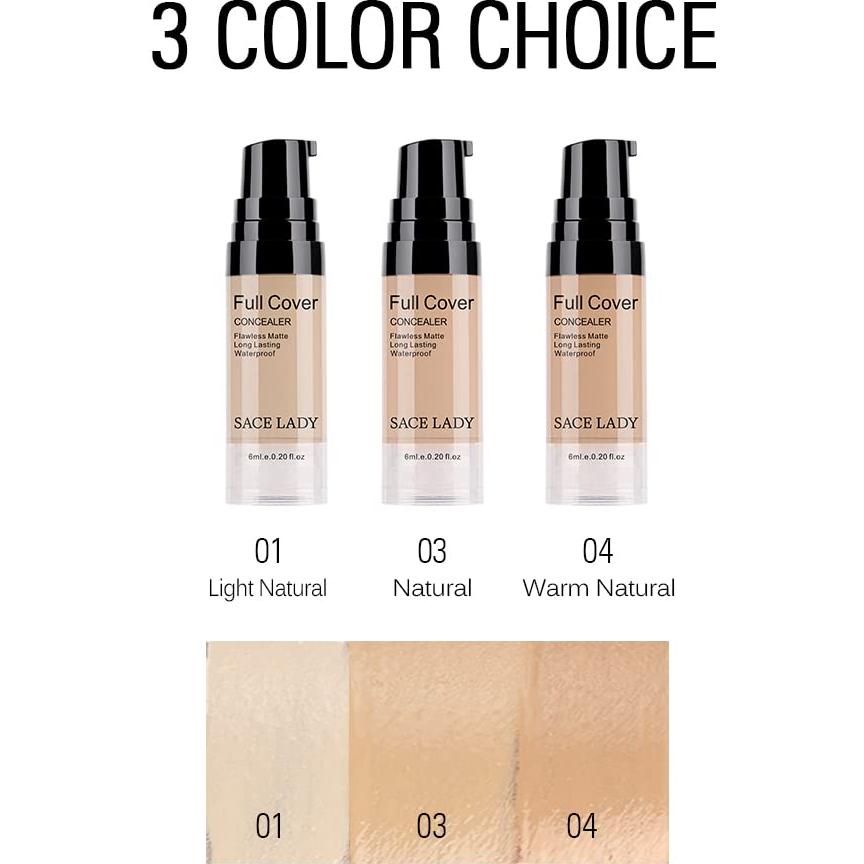 Paquete de 3 Correctores Líquidos SACE LADY 18ml Natural