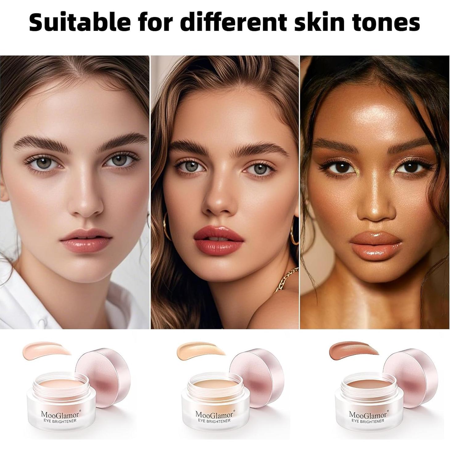 Corrector de Ojeras MooGlamor #01 Rosa Claro - Iluminador y Prebase