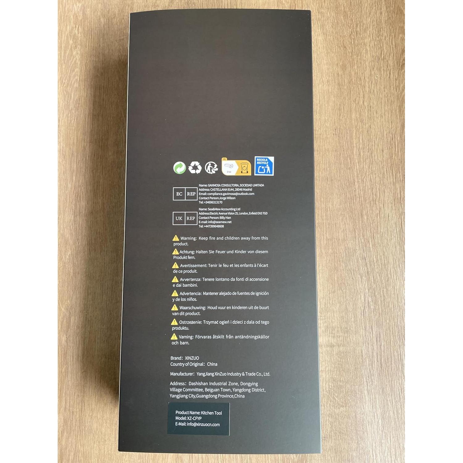 Organizador de Cuchillos XINZUO de Acacia Natural 7 Ranuras