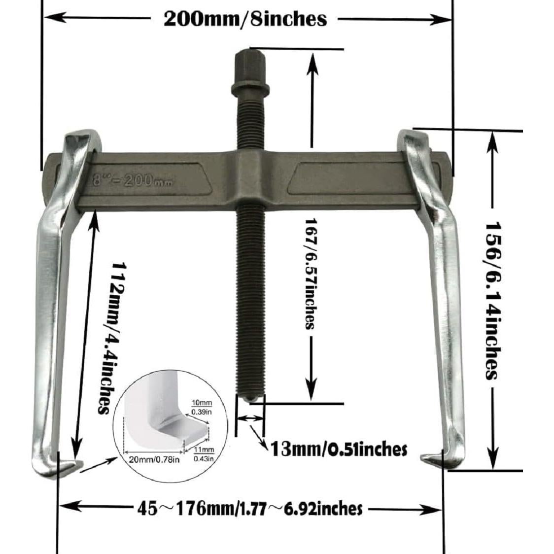 Extractor de 2 Garras MANNIFEN LM120304 20 cm para Rodamientos