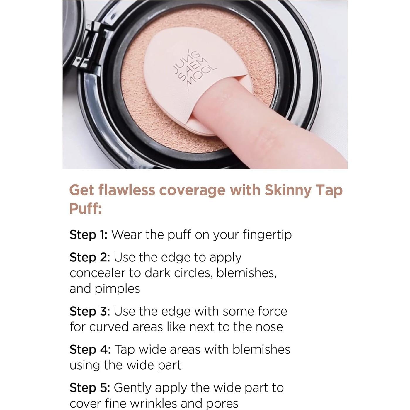 Esponjas de Maquillaje JUNG SAEM MOOL Skinny Tap Puff 3pcs