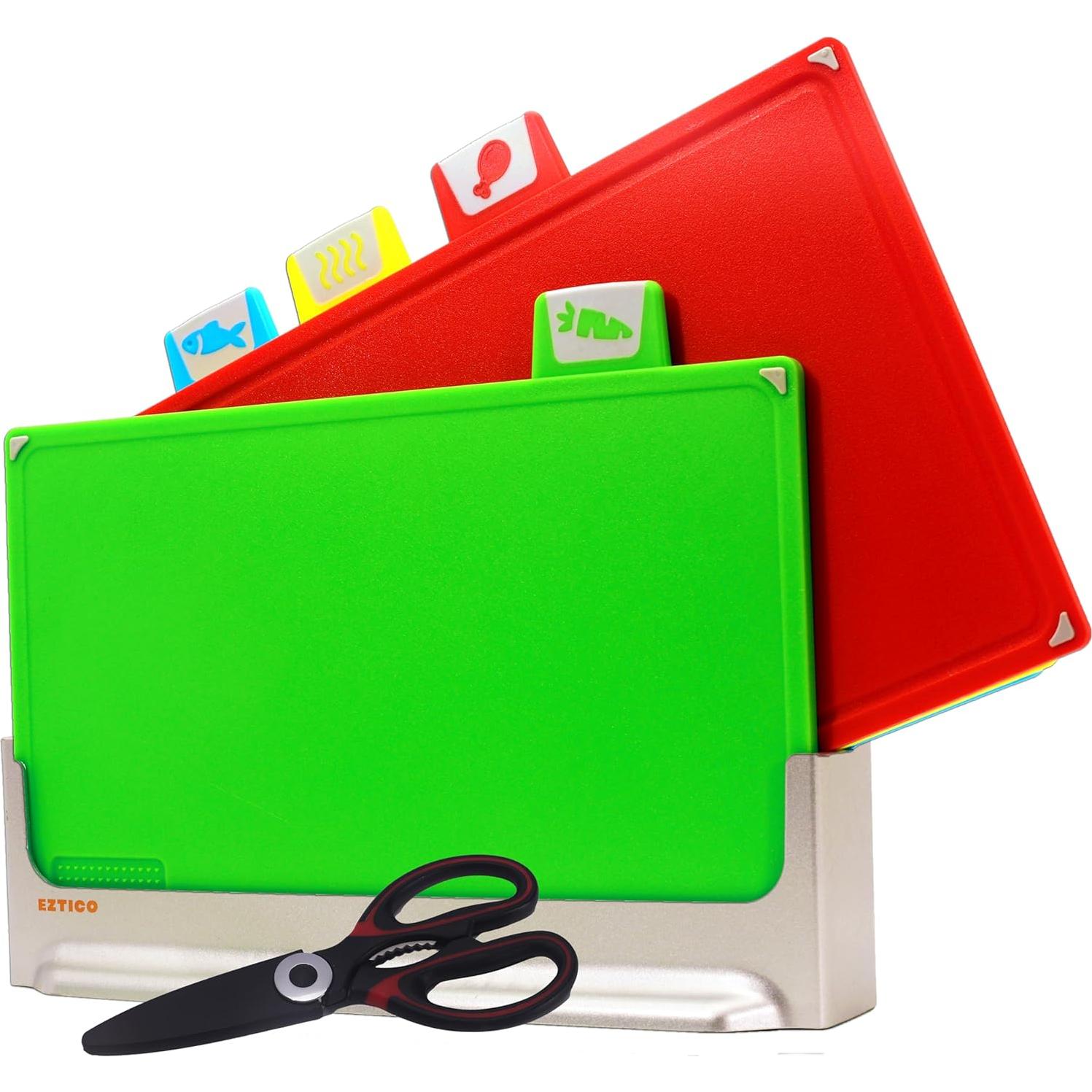 Juego de Tablas de Cortar EZTICO 4 Piezas Antideslizantes BPA Free