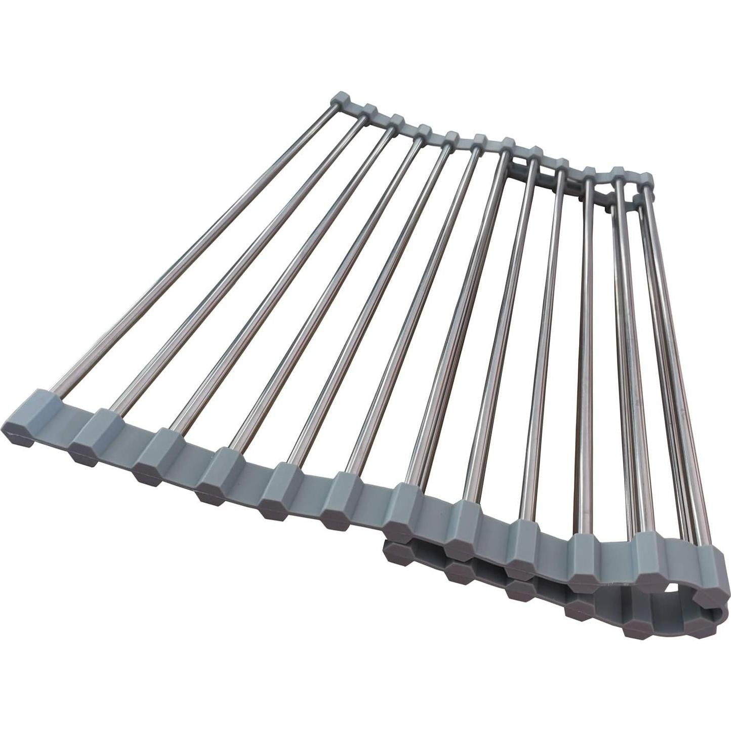 Escurridor de Platos Plegable D DrNeeko, Acero Inoxidable 36.8x35.6cm