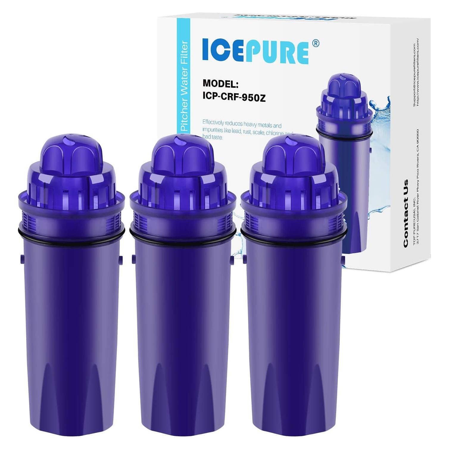 Filtro de agua ICEPURE para jarras PUR CRF950Z - 3 unidades