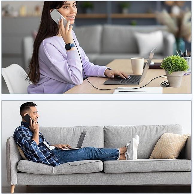 Cargador Rápido 45W USB C Jeenek + Cable 10 Pies Negro