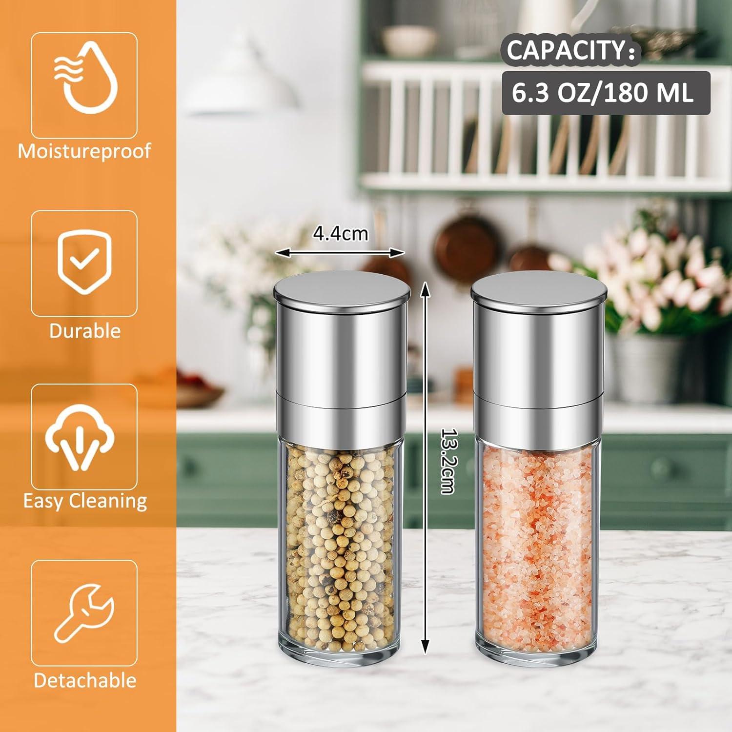 Juego de Molinillos de Sal y Pimienta Lauwell, Acero Inoxidable, 6 Piezas