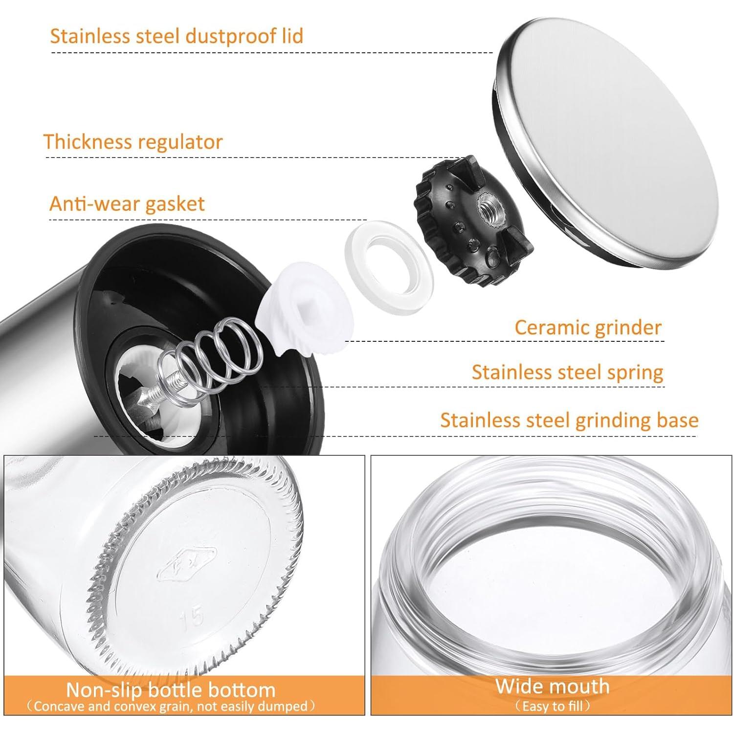 Juego de Molinillos de Sal y Pimienta Lauwell, Acero Inoxidable, 6 Piezas