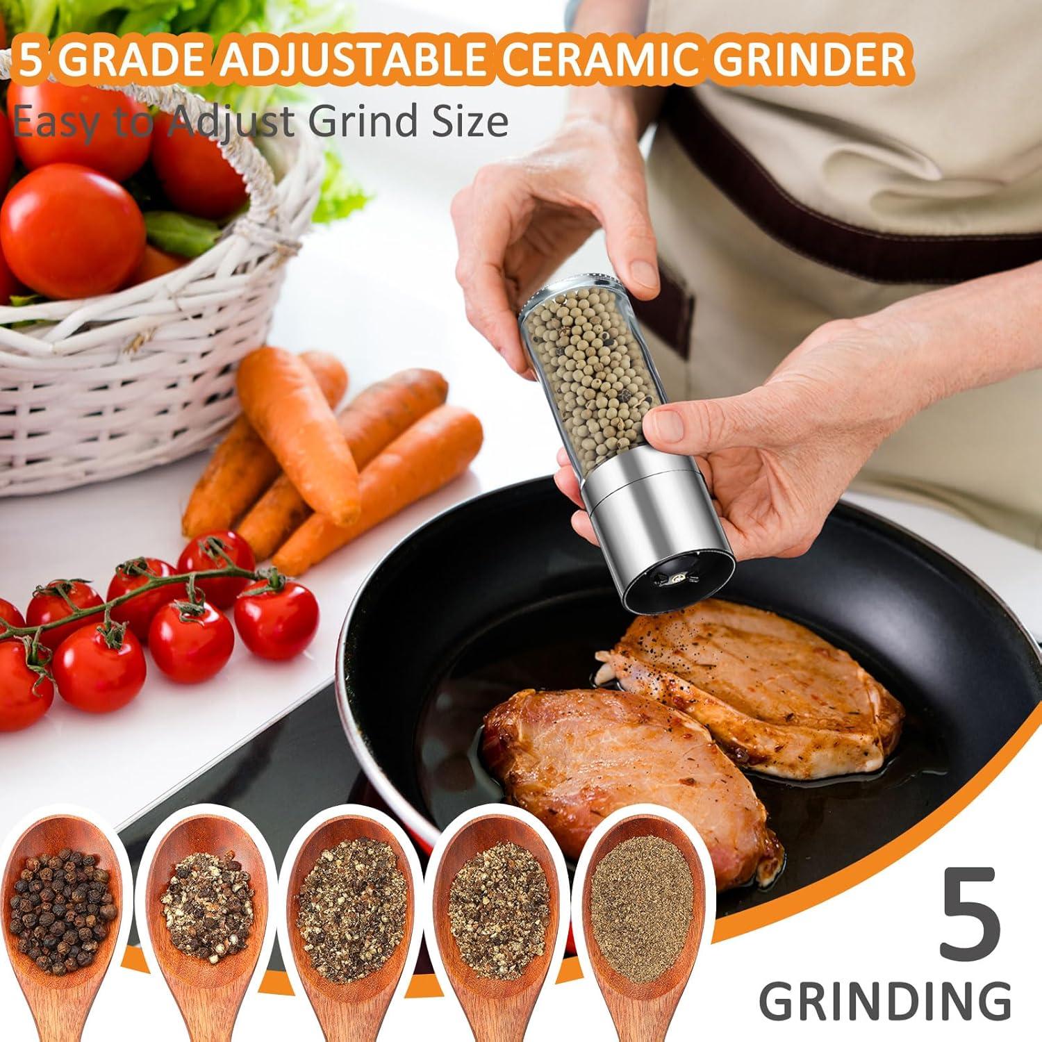 Juego de Molinillos de Sal y Pimienta Lauwell, Acero Inoxidable, 6 Piezas