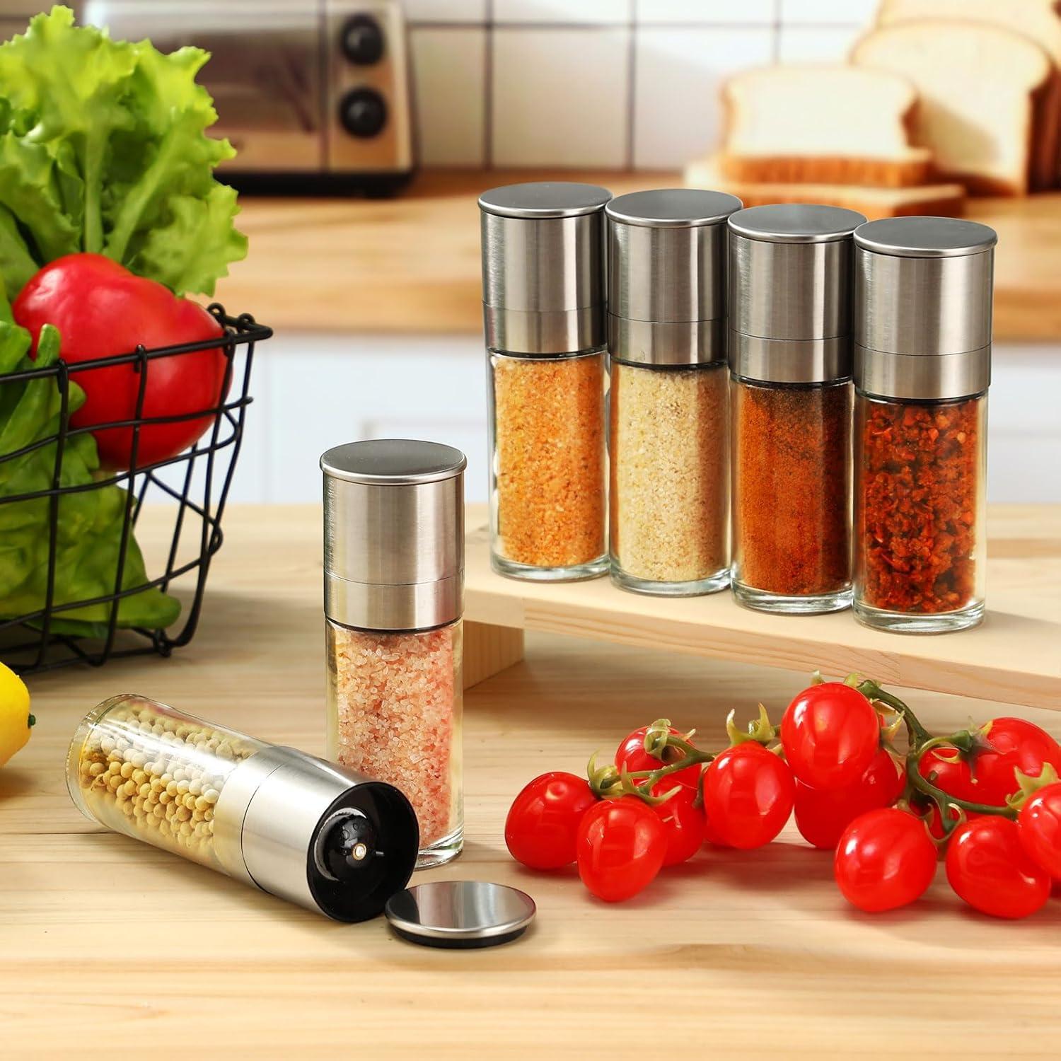 Juego de Molinillos de Sal y Pimienta Lauwell, Acero Inoxidable, 6 Piezas