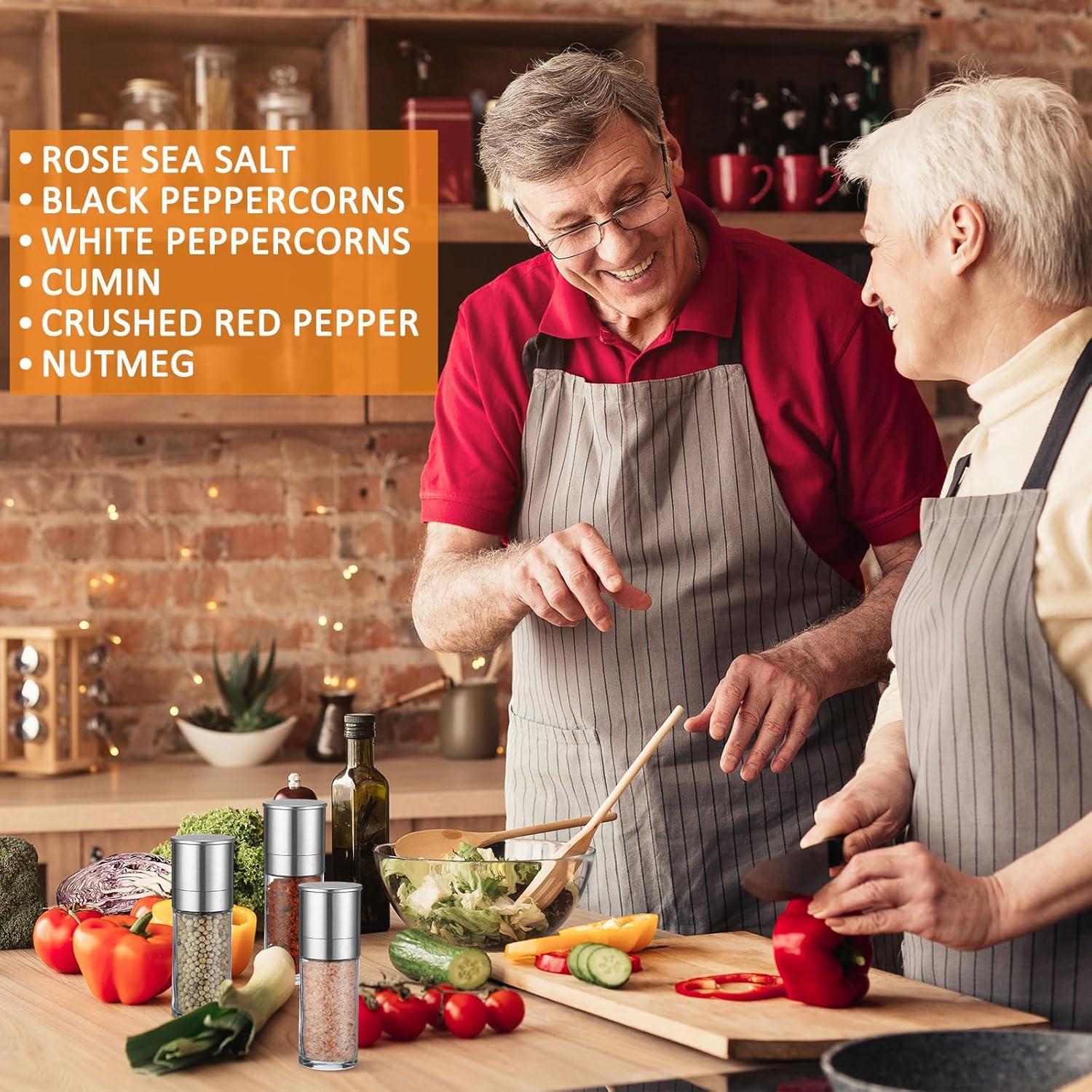 Juego de Molinillos de Sal y Pimienta Lauwell, Acero Inoxidable, 6 Piezas