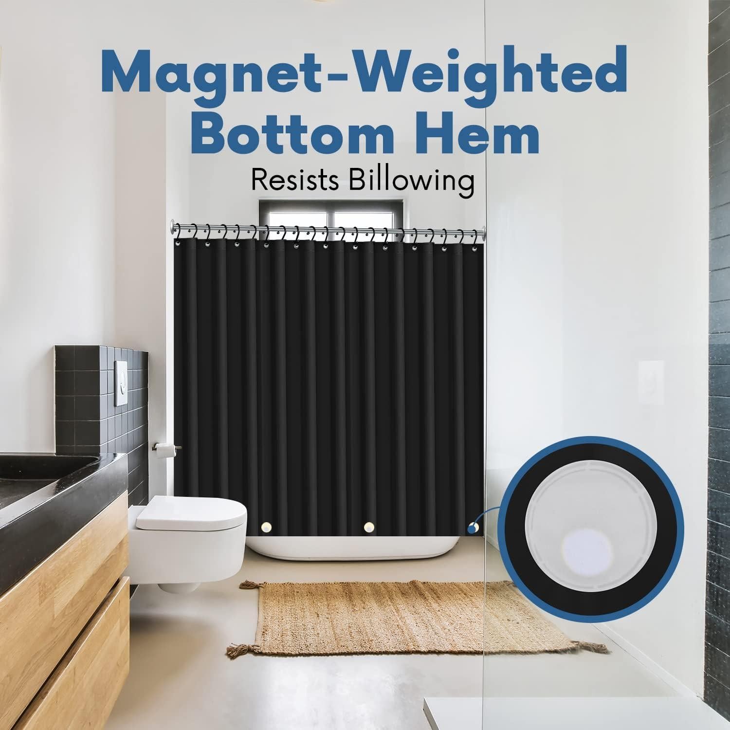 Forro de Ducha Colección Italiana 182.5x182.5cm Negro PEVA