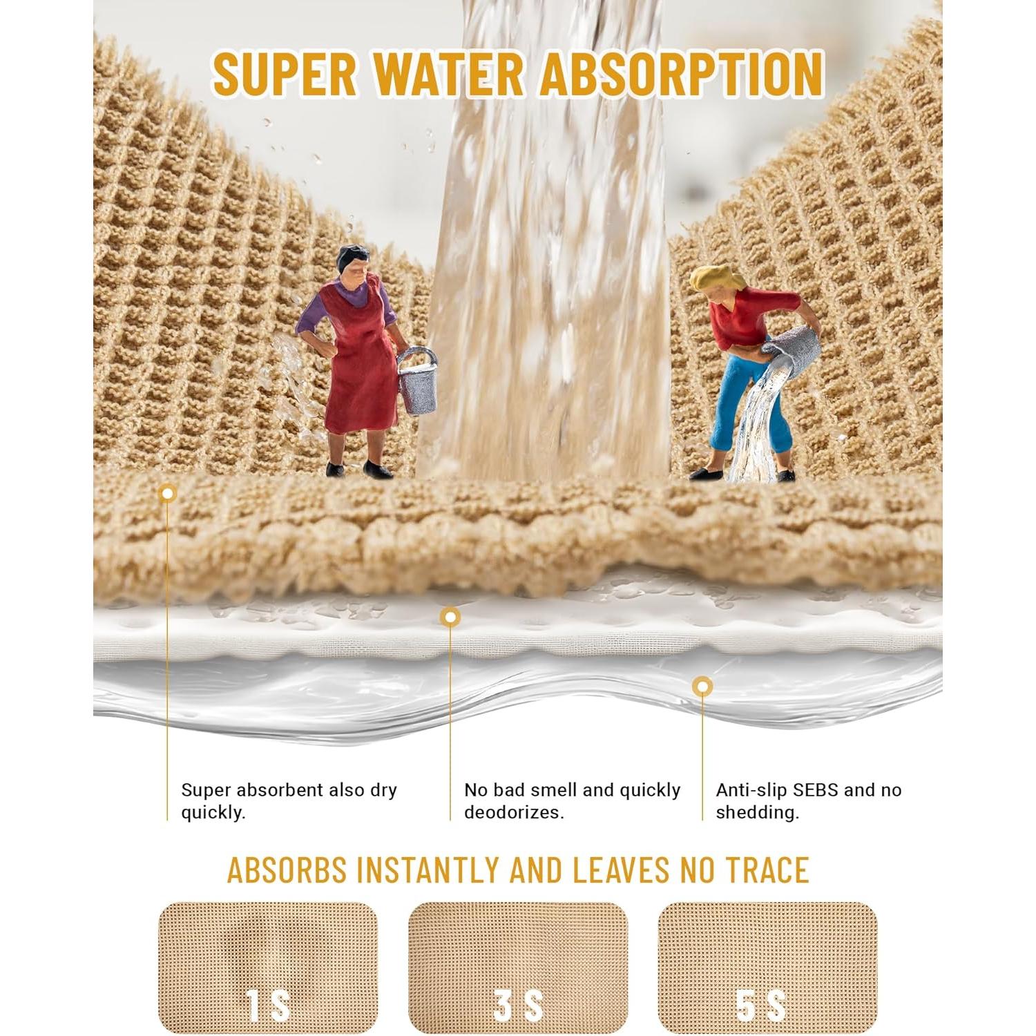 Juego de Alfombrillas de Baño Antideslizantes Furicher 2 Piezas