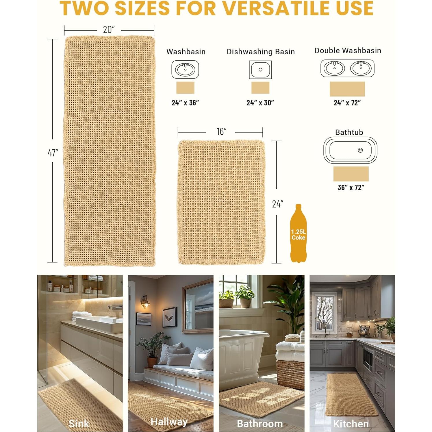 Juego de Alfombrillas de Baño Antideslizantes Furicher 2 Piezas