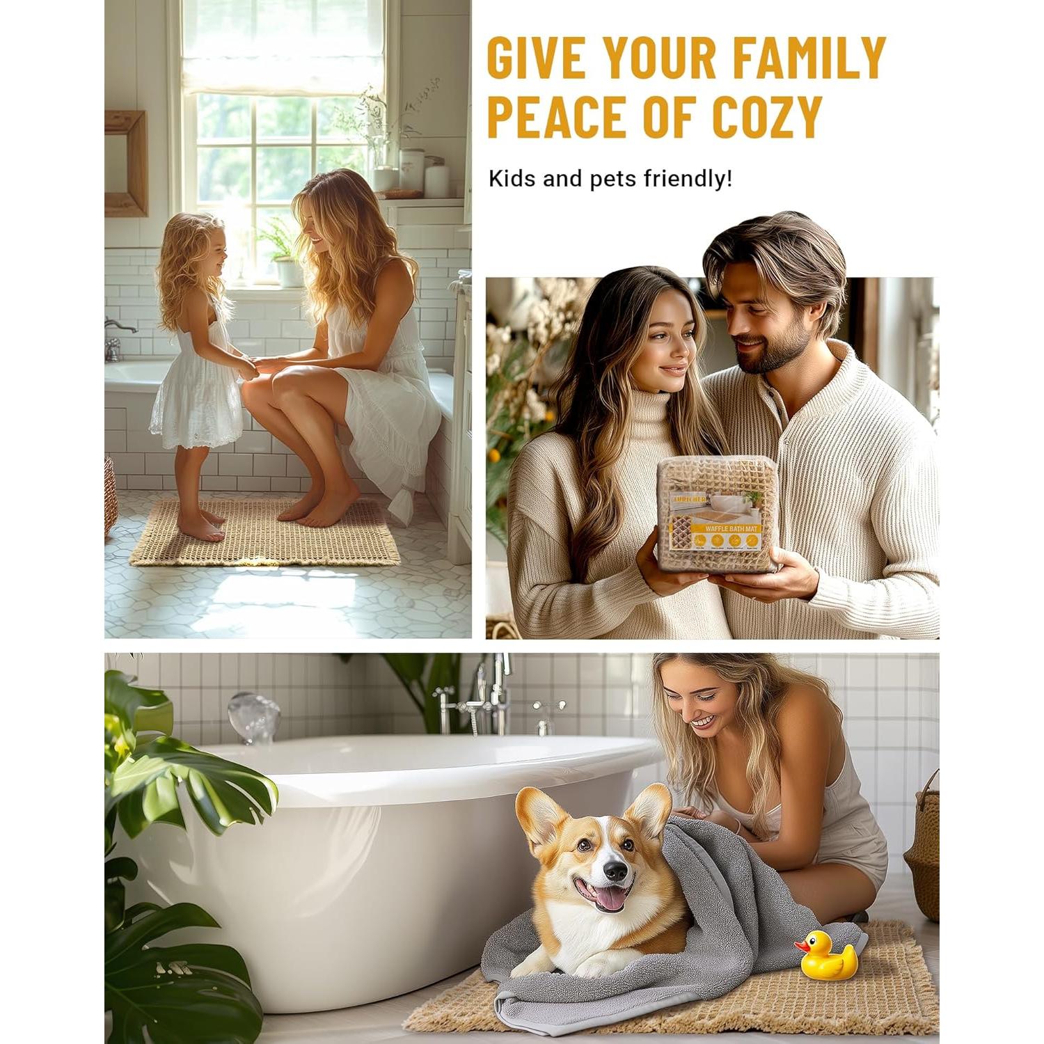 Juego de Alfombrillas de Baño Antideslizantes Furicher 2 Piezas