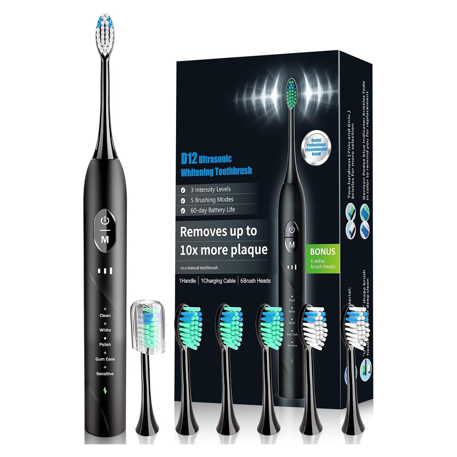 Cepillo de Dientes Eléctrico Sonic PERBOL US-D12 Negro Antiguo