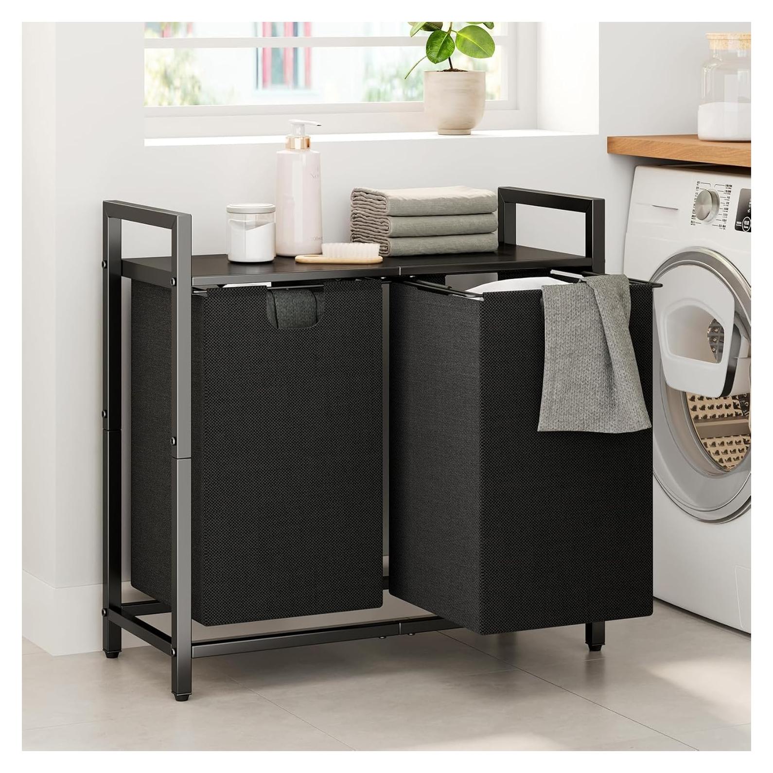 Cesto de Ropa Organizador Kitstorack 89L con Estante y 2 Bolsas