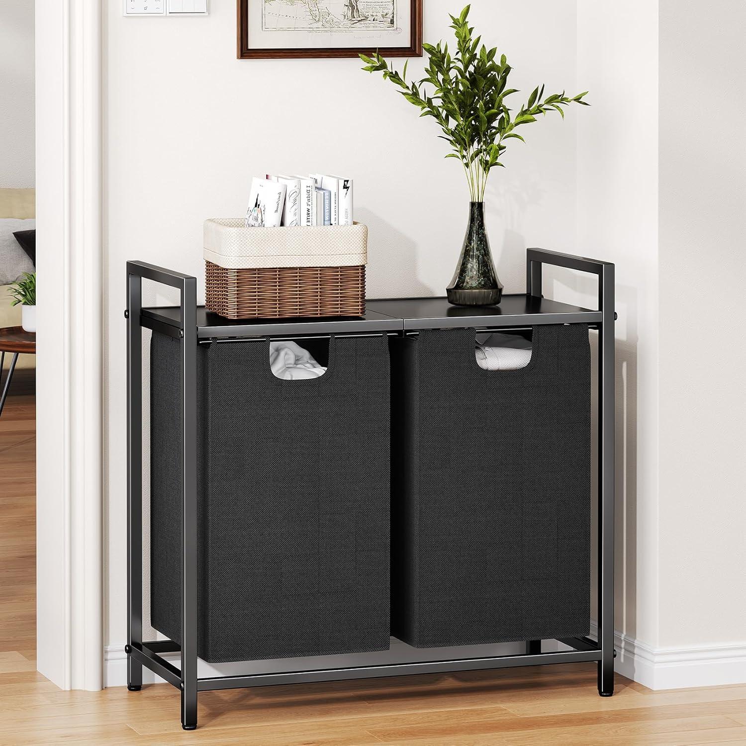 Cesto de Ropa Organizador Kitstorack 89L con Estante y 2 Bolsas